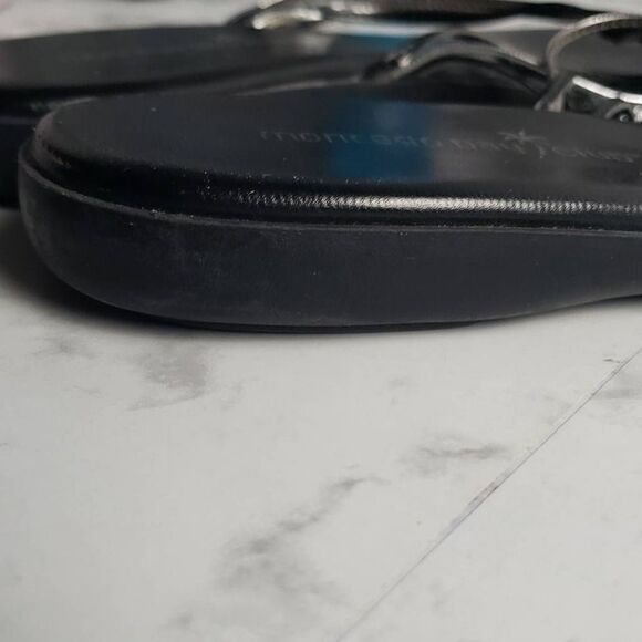 Montego Bay Club Black and Silver Sandals Flip Flops - Picture 8 of 8